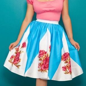 Pinup couture rose border skirt
